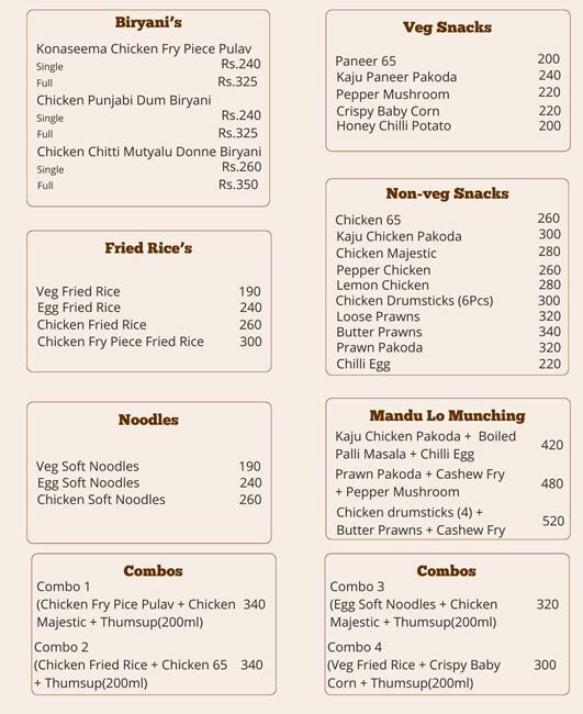 Menu of Wok N Dum, Hitech City, Hyderabad