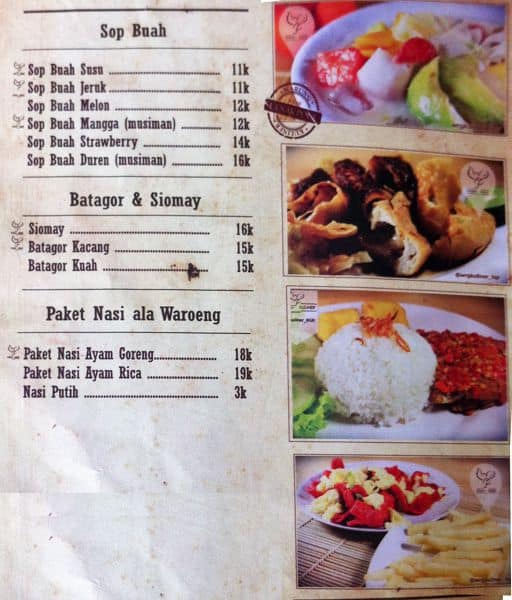 Menu At Warung Kuliner Cafe Bogor