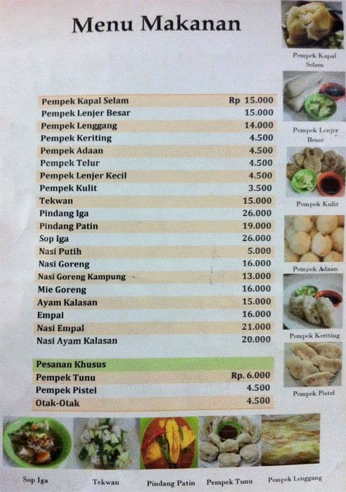 Menu at Warung Kuliner cafe, Bogor