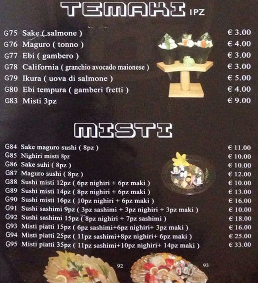 Menu di Ristorante Cinese 