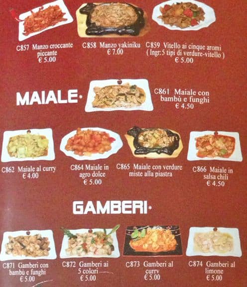 Menu di Ristorante Cinese 