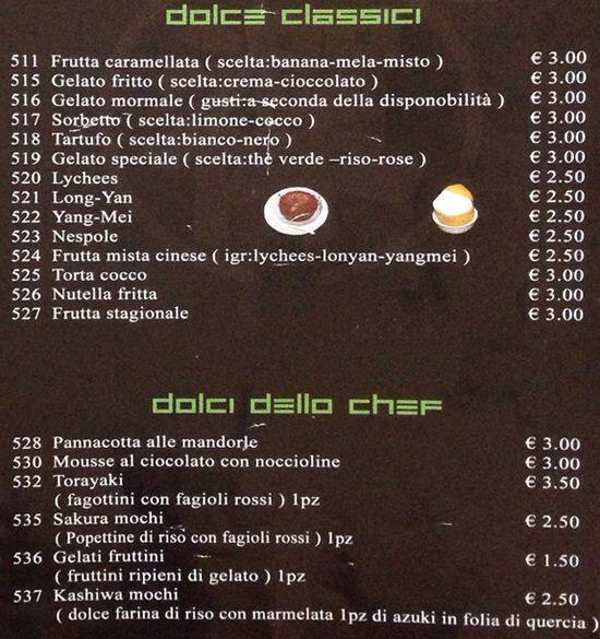 Menu di Ristorante Cinese 