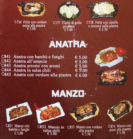 Menu di Ristorante Cinese 