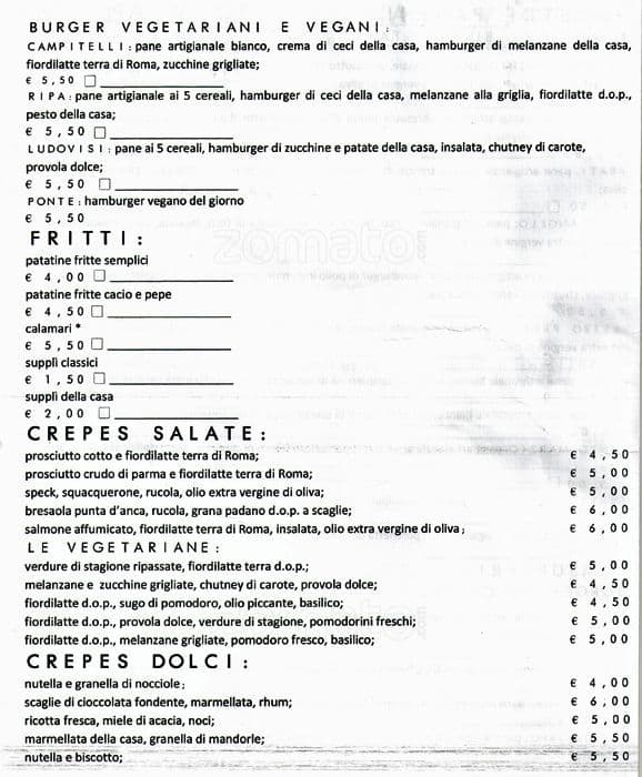 Menu di Street Fish Roma 