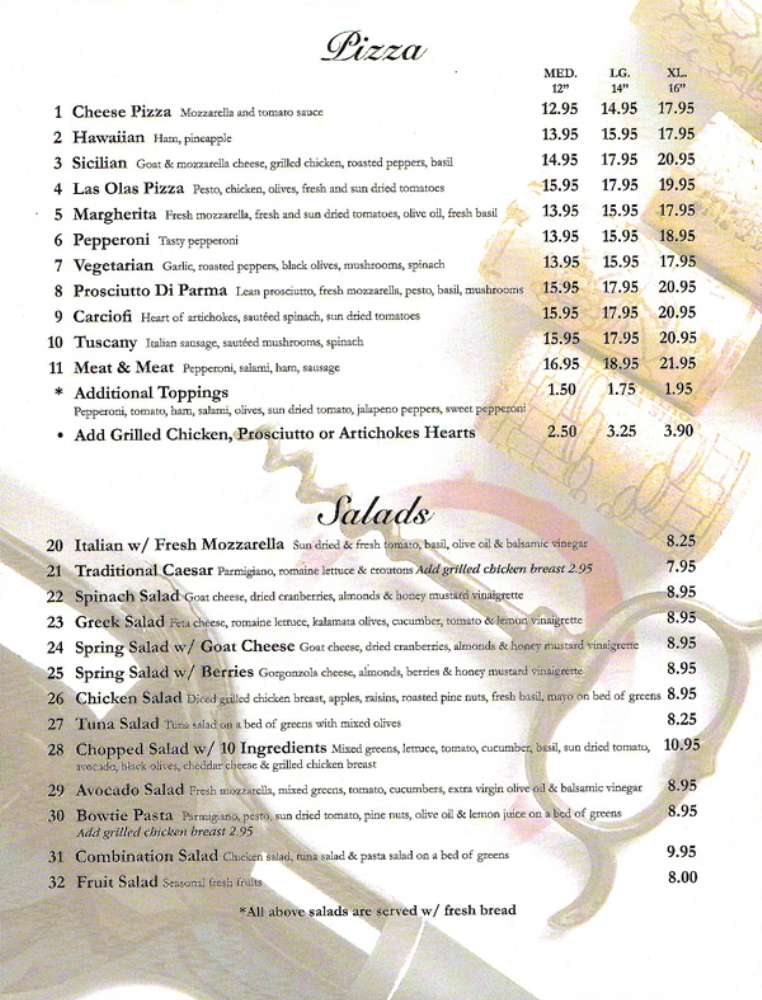 Las Olas Gourmet & Wine Menu Urbanspoon/Zomato