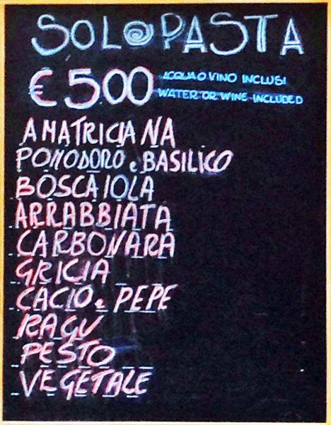 Menu di solo Gastronomia & vineria 