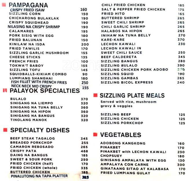 Kusina Pilipina Menu, Menu for Kusina Pilipina, Ninoy Aquino Airport ...