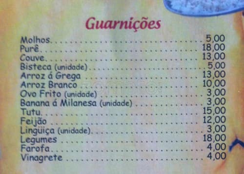 Zeca Ora Bar cardápio