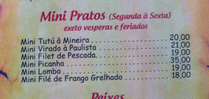 Zeca Ora Bar cardápio