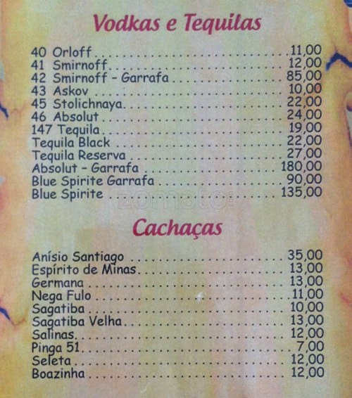 Zeca Ora Bar cardápio