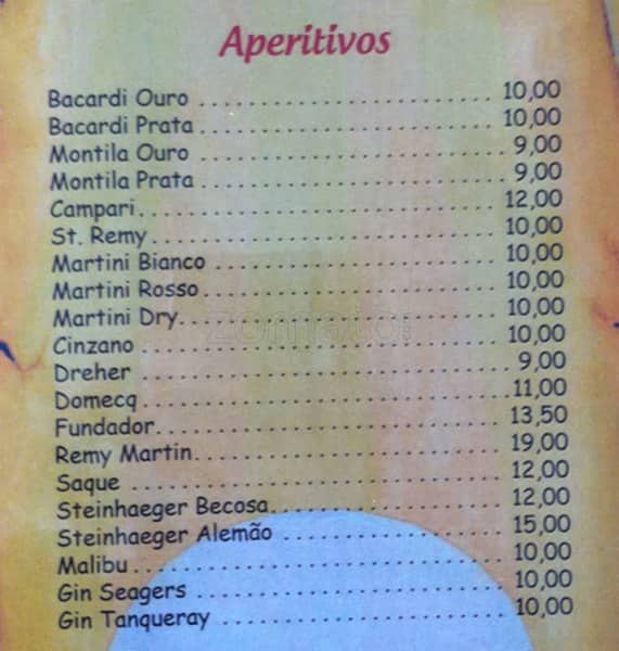 Zeca Ora Bar cardápio