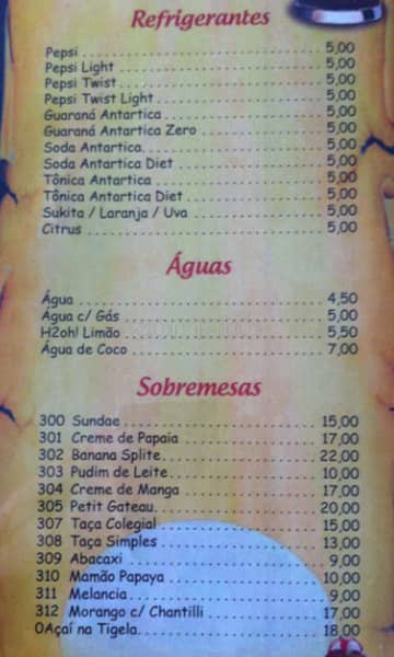 Zeca Ora Bar cardápio