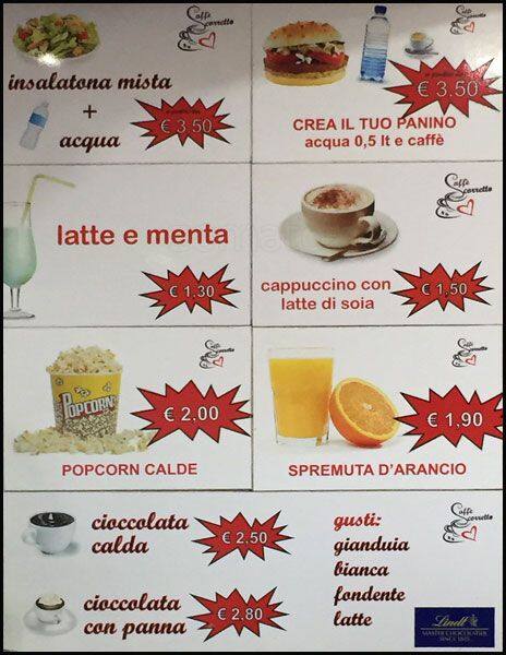 Menu di Caffè Scorretto 