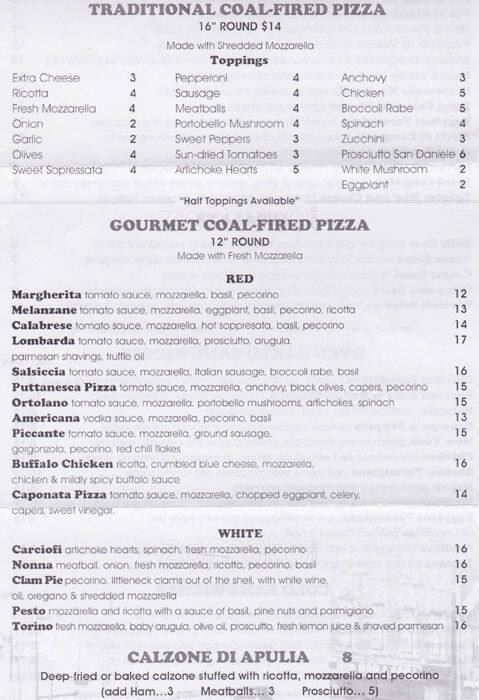 Campania Menu, Menu for Campania, Fort Hamilton, New York ...