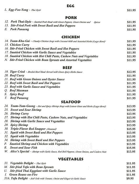 Menu at Nit Noi restaurant, The Woodlands, Woodlands Pkwy