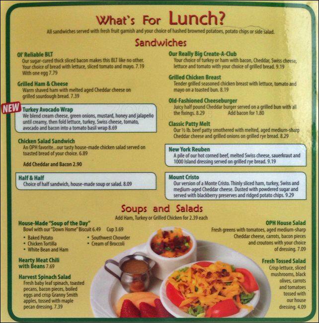 Menu at The Original Pancake House restaurant, Dallas, Belt Line Rd