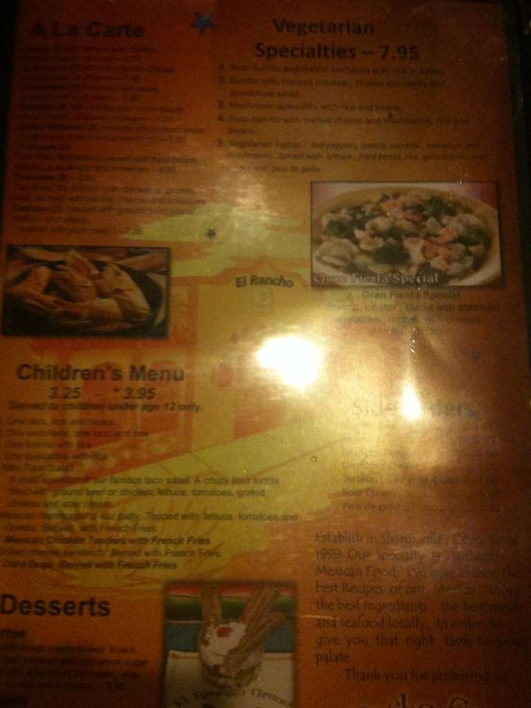 Carta de El Rancho Grande - Centerville