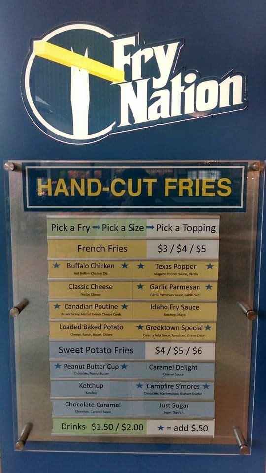Menu at Fry Nation restaurant, Comstock Park, Alpine Ave NW STE C