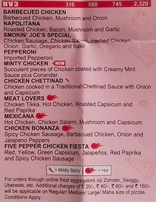 Menu at Smoke N Joy's, Mumbai