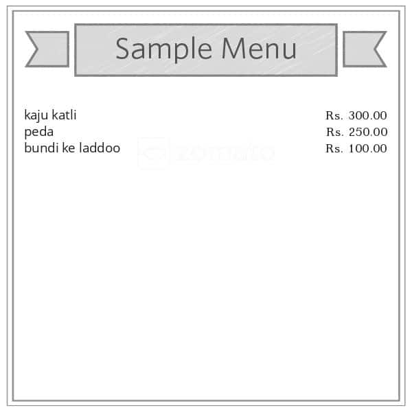 Menu of Shyam Sunder Sweets, Ulhasnagar, Thane