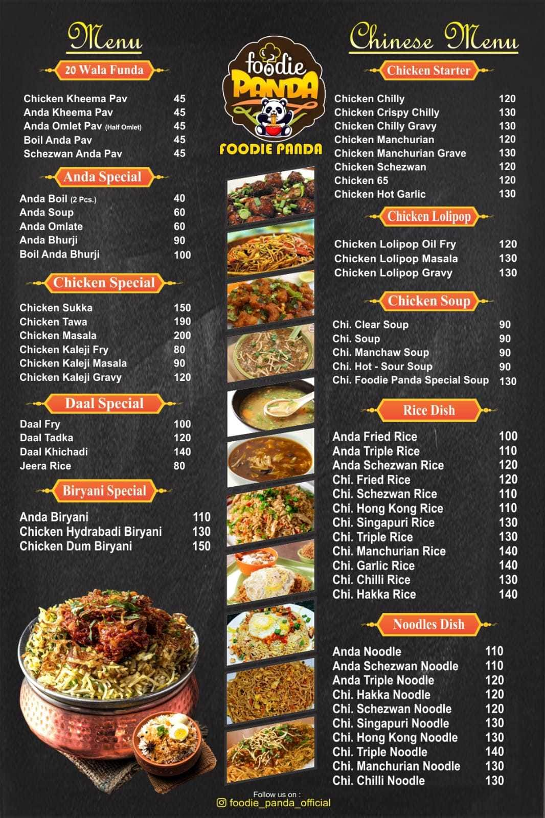 Menu of Hotel Foodie Panda, Chinchwad, Pune