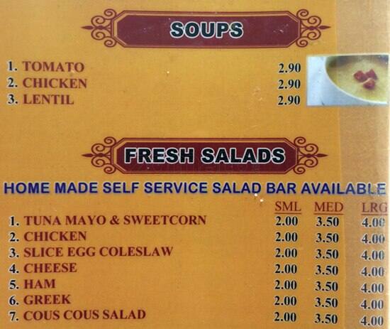 Valo Cafe menu