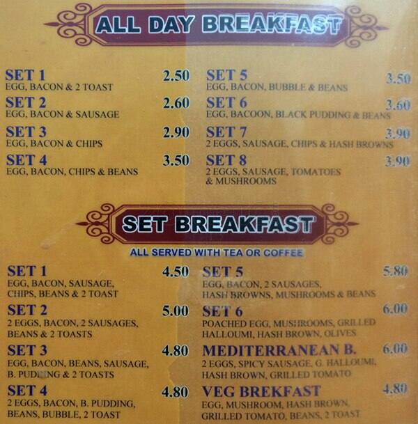 Valo Cafe menu