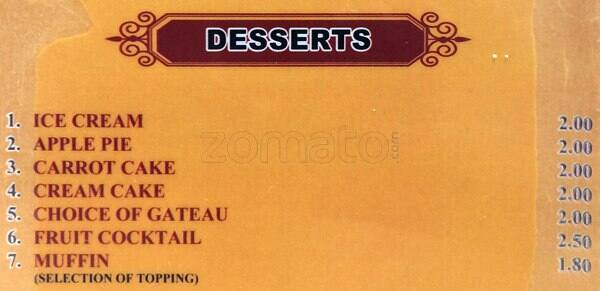 Valo Cafe menu