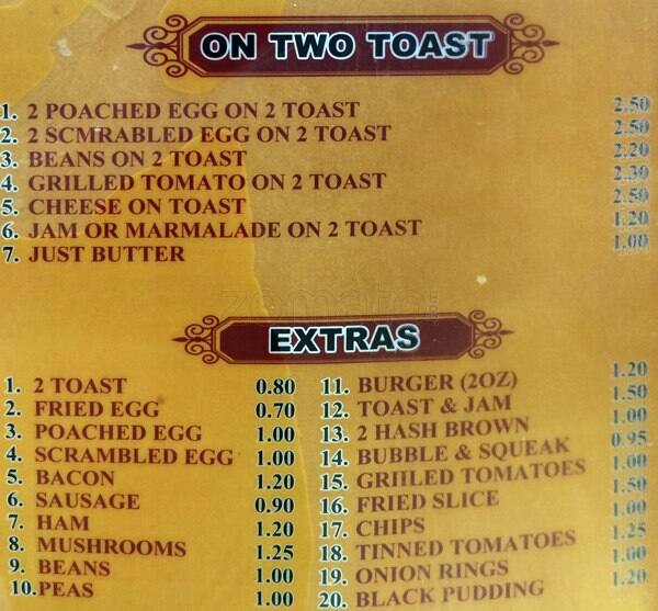 Valo Cafe menu