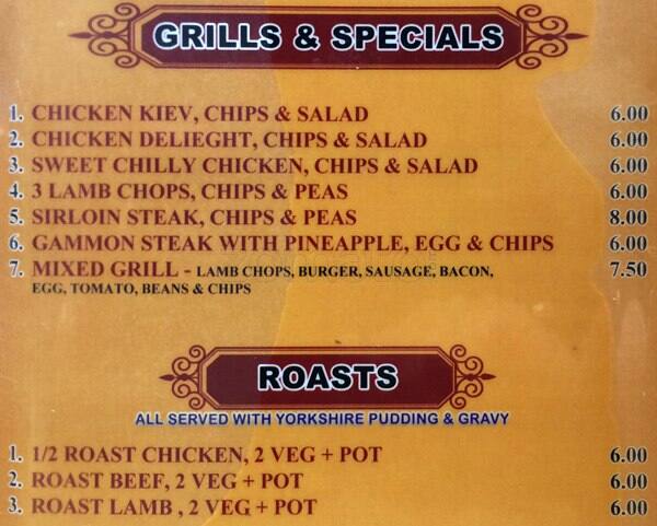 Valo Cafe menu