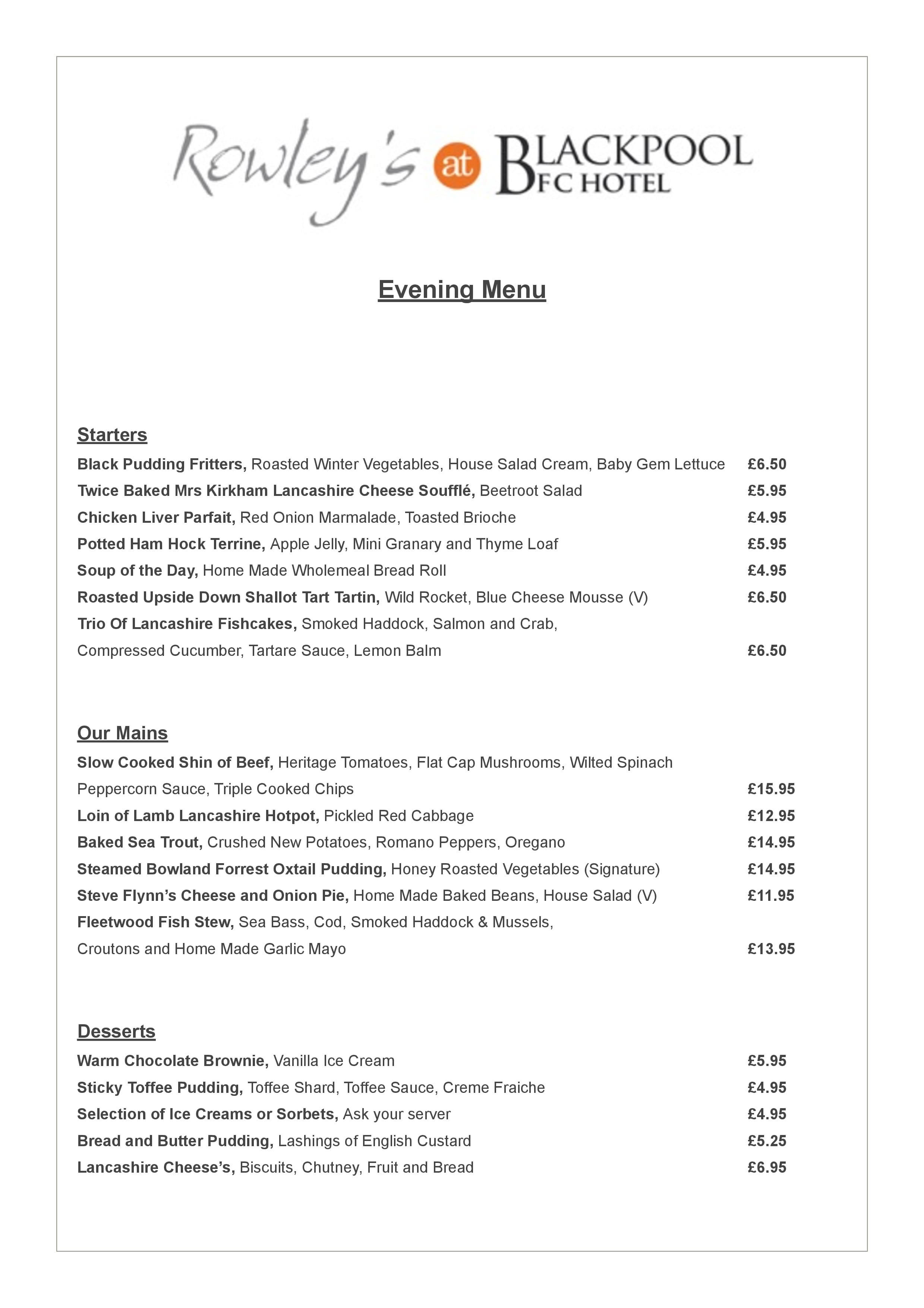 Rowley's Menu, Menu for Rowley's, Blackpool, North West England Zomato UK