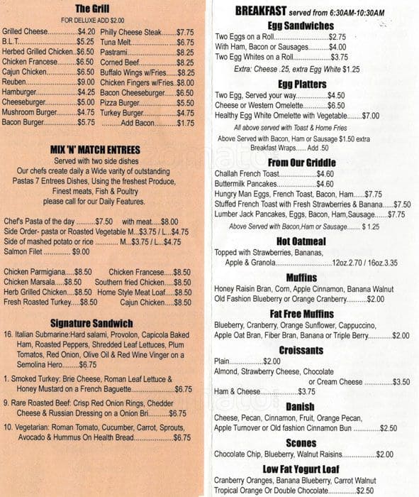 Essex World Cafe Menu, Menu for Essex World Cafe, Financial District, New York City - Urbanspoon