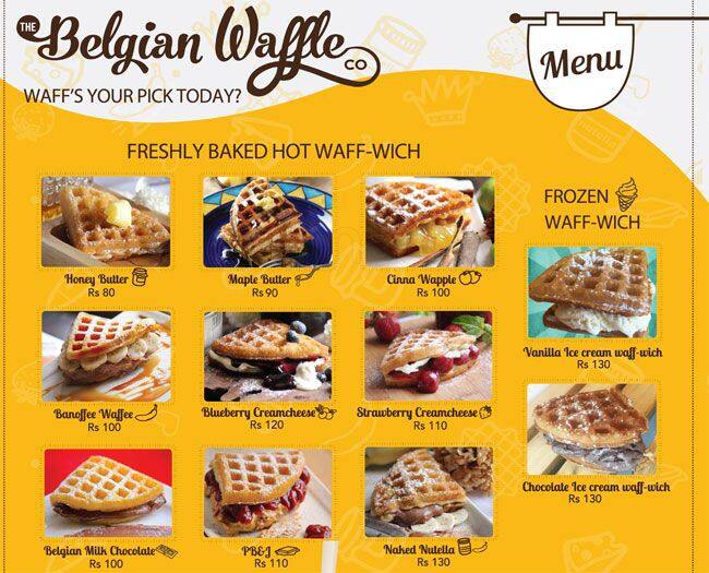 The Belgian Waffle Co. Menu, Menu for The Belgian Waffle Co., Ghatkopar