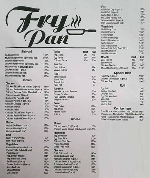 Frying Pan Menu Bruin Blog