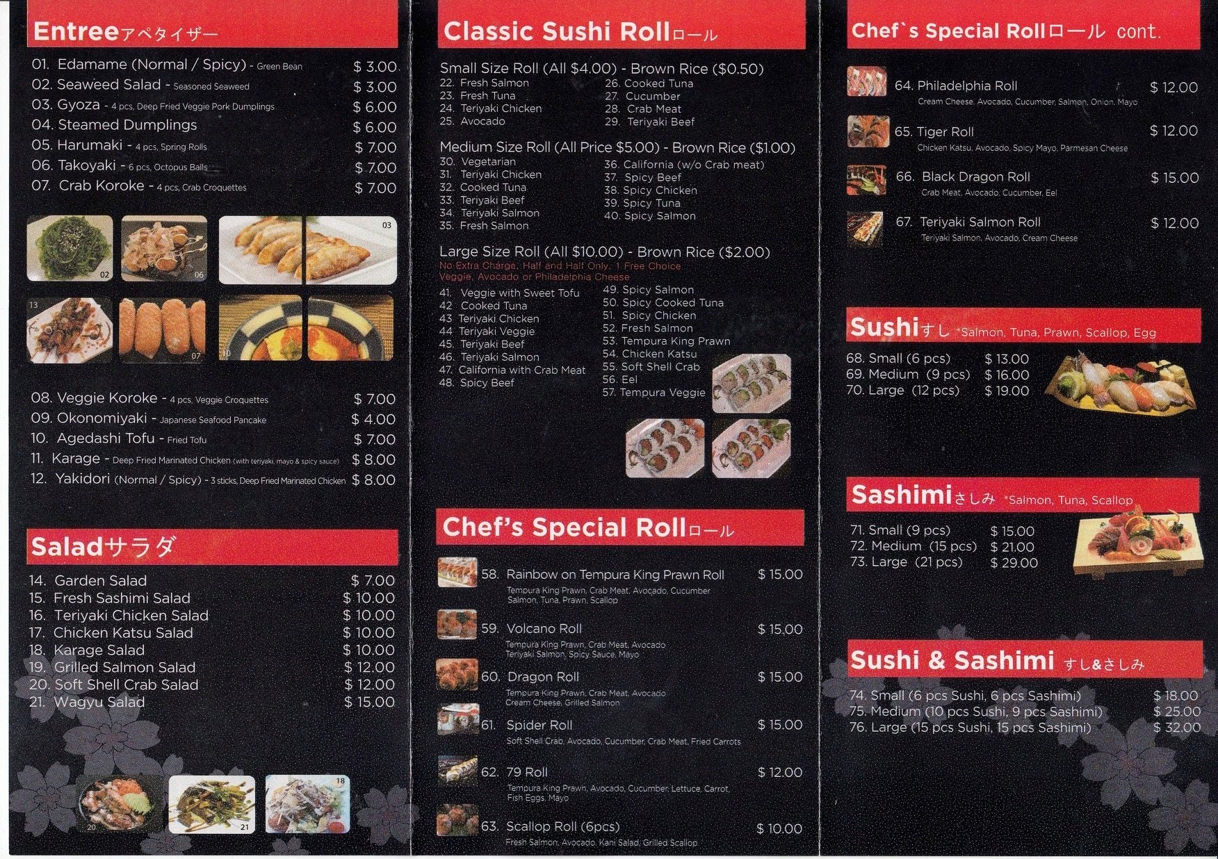 The Sushi 79 Menu, Menu for The Sushi 79, Chermside, Brisbane