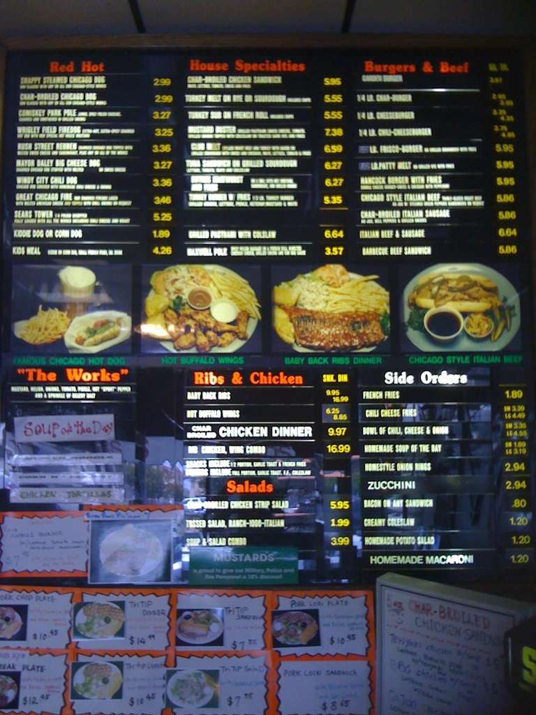 Menu at Mustard's Chicago Style Eatery restaurant, Los Alamitos