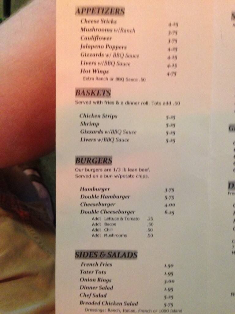 McKenna Street Tavern Menu, Menu for McKenna Street Tavern, Gretna