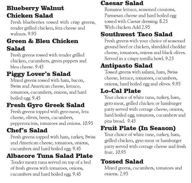 Menu at Mt. Clemens Grill restaurant, Mount Clemens