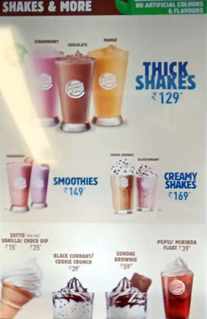 Menu at Burger King, Varanasi, Shop No 1