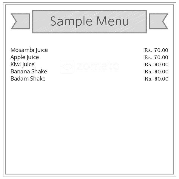 Menu of Dr Juice, Nedumungad Locality, Trivandrum