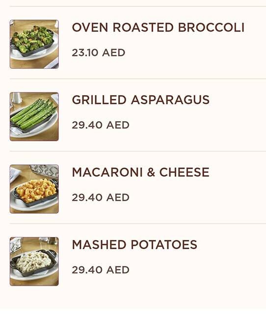 Menu at The Cheesecake Factory restaurant, Abu Dhabi, Yas Mall