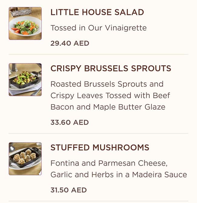 Menu at The Cheesecake Factory restaurant, Abu Dhabi, Yas Mall