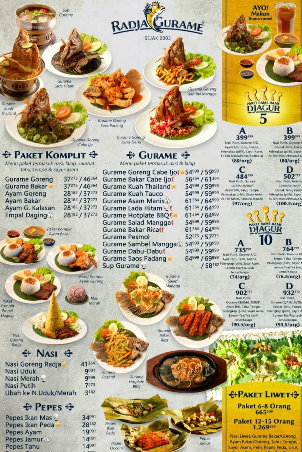 Radja Gurame Menu Menu For Radja Gurame Cempaka Putih Jakarta