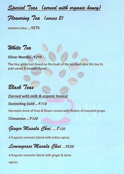 Cafe @ Blu menu