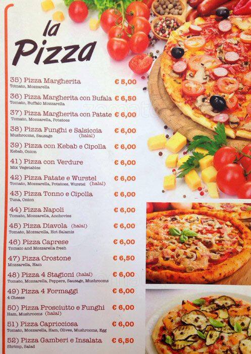 Menu di Halal food italiano 