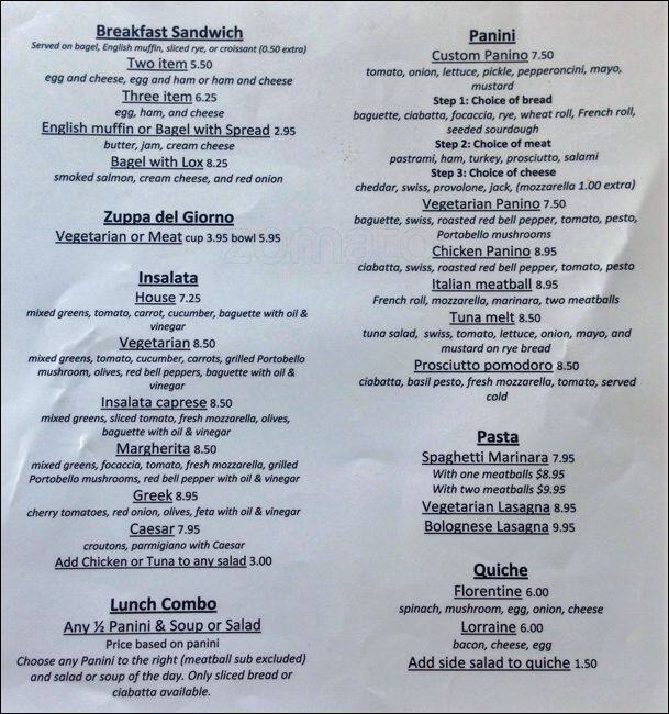 Carta de Caffe Trieste