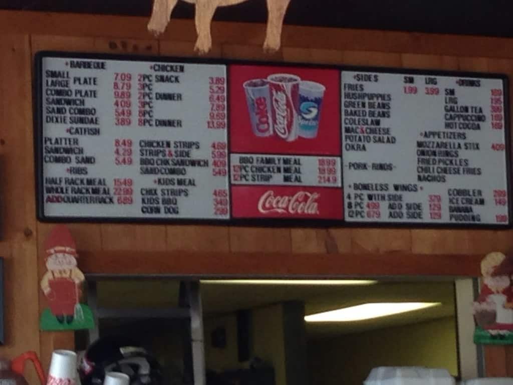 Carolina Barbeque Menu, Menu for Carolina Barbeque, Newland, Newland