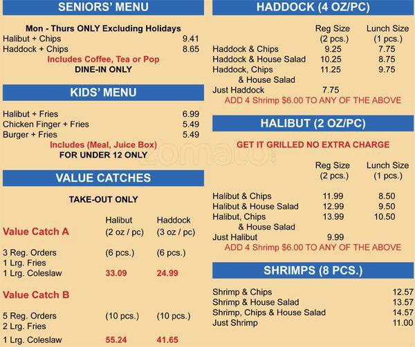 The Big Catch Menu, Menu for The Big Catch, Newmarket, Toronto Urbanspoon/Zomato