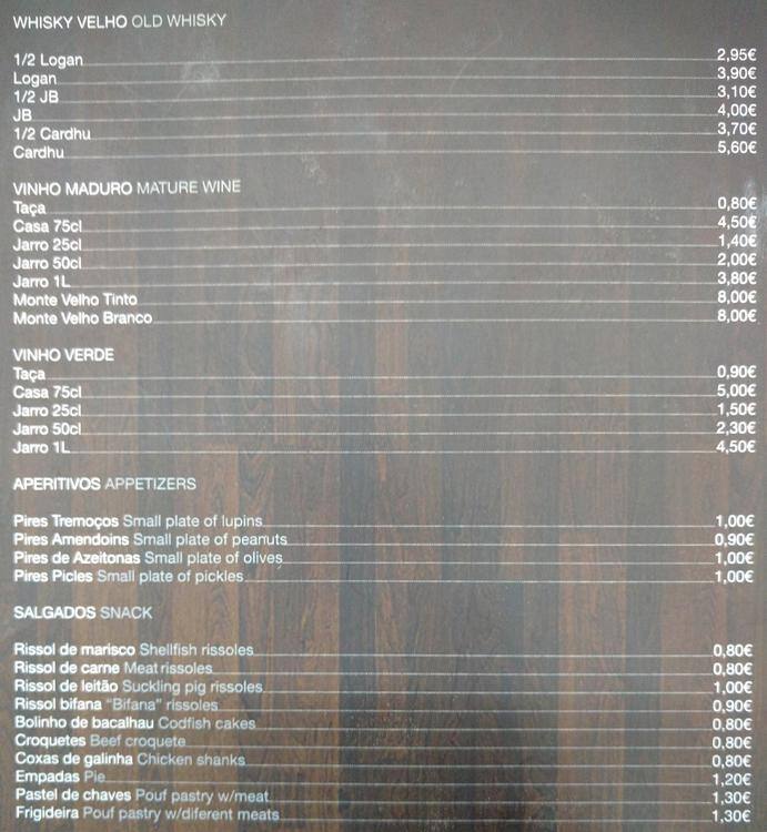 Carta de New Wave Pastelaria Boutique de Pão