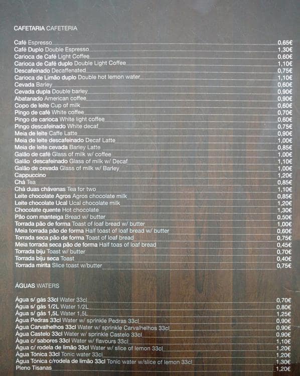 Carta de New Wave Pastelaria Boutique de Pão